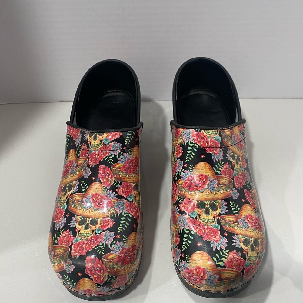 Bjork Pro Vera Sugar Skull Swedish Clogs Slip On Size 42